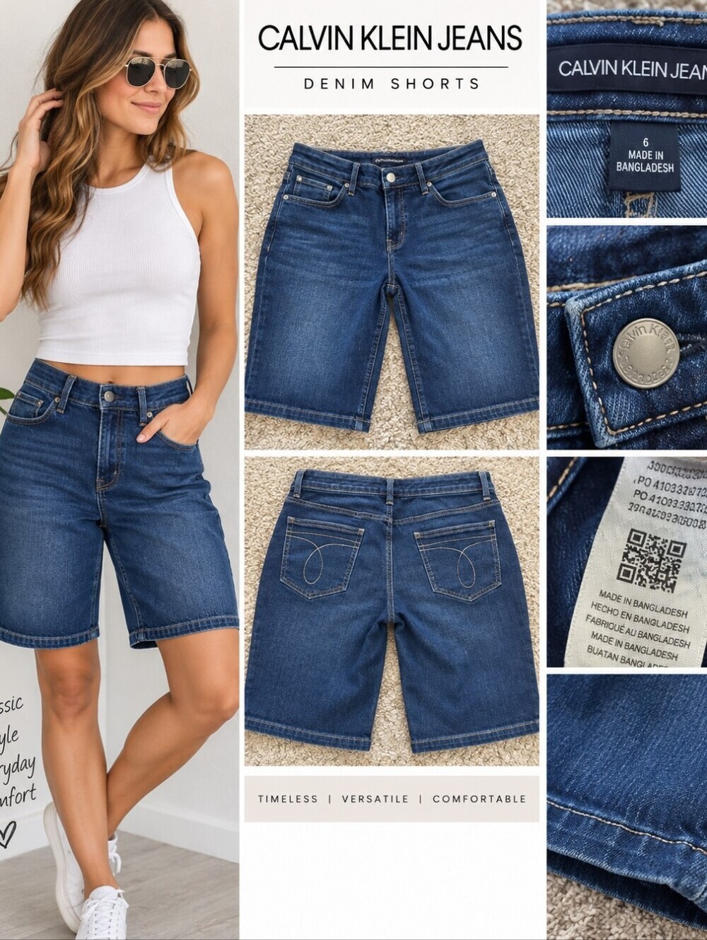 Calvin Klein Jeans Dark Indigo Denim Shorts